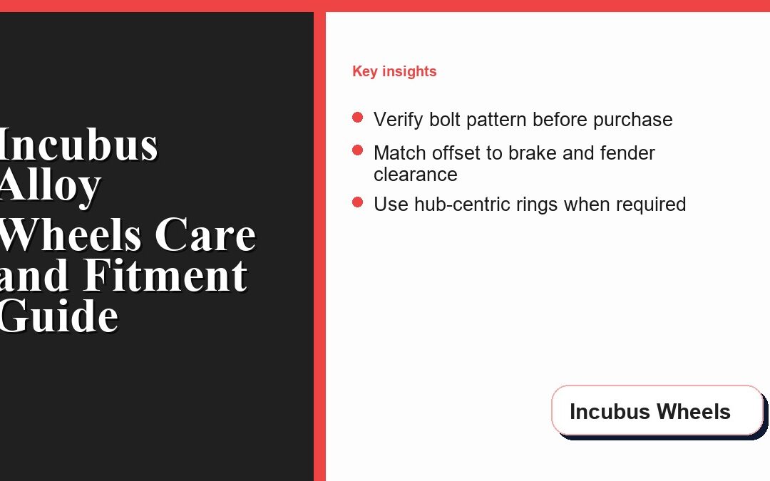 Incubus Alloy Wheels Care and Fitment Guide