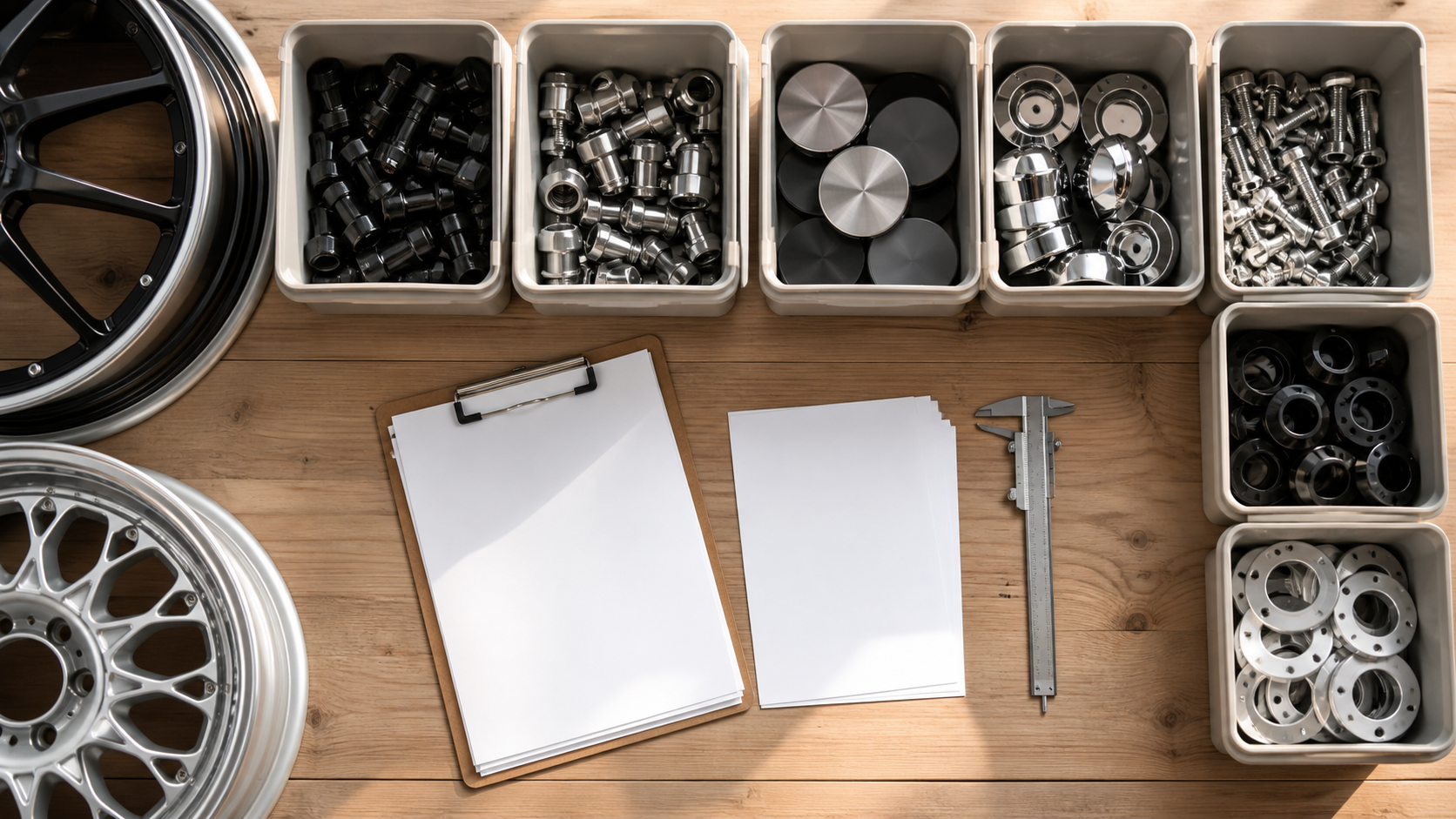Organized specialty wheel shop inventory records